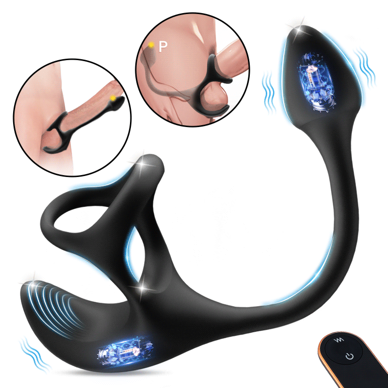 Anal Plug Man Vibration Stimulator with Penis Rings Seekheart-EU Anal Plug Man Vibration Stimulator with Penis Rings Seekheart-EU