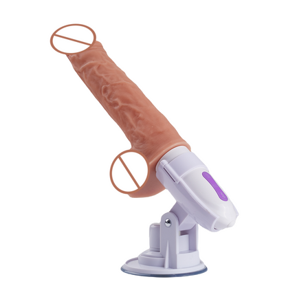 4-in-1 multifunctionele dildo met 145 &deg; draaibare zuignap