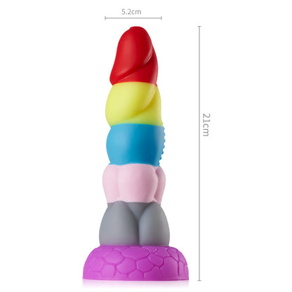 Rainbow dildo grande con ventosa