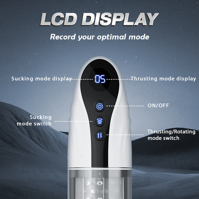 【Big sale this week only】Multi-funzionale LCD Masturbator Cup con la voce