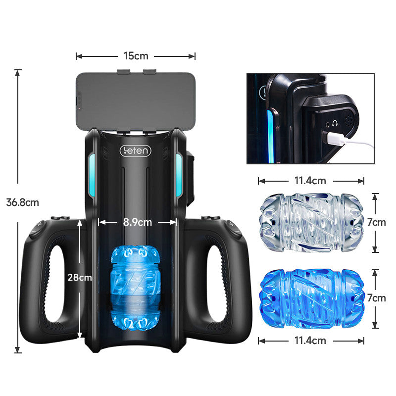 LETEN masturbador 10 golpes de alta velocidad con soporte para teléfono